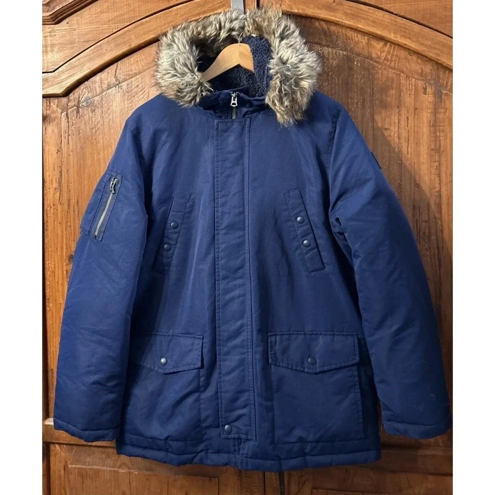 Boys Ralph Lauren Polo Water Resistant‎ Down Parka Blue Sz XL 18-20